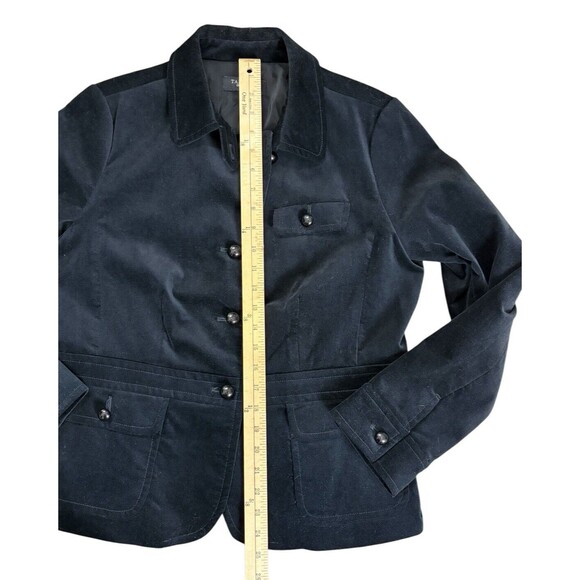 Talbots Grace Velvet Velour Blazer Women's Size 12P Black Peplum Back Career - Picture 7 of 13